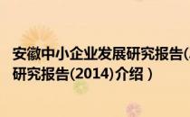 安徽中小企业发展研究报告(2014)（关于安徽中小企业发展研究报告(2014)介绍）