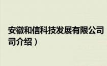 安徽和信科技发展有限公司（关于安徽和信科技发展有限公司介绍）