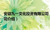 安徽九一文化投资有限公司（关于安徽九一文化投资有限公司介绍）