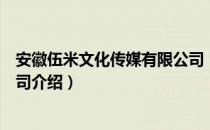 安徽伍米文化传媒有限公司（关于安徽伍米文化传媒有限公司介绍）