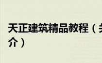 天正建筑精品教程（关于天正建筑精品教程简介）