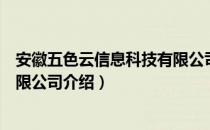 安徽五色云信息科技有限公司（关于安徽五色云信息科技有限公司介绍）