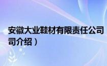 安徽大业鞋材有限责任公司（关于安徽大业鞋材有限责任公司介绍）