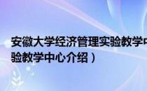 安徽大学经济管理实验教学中心（关于安徽大学经济管理实验教学中心介绍）