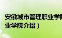 安徽城市管理职业学院（关于安徽城市管理职业学院介绍）