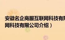 安徽名企商服互联网科技有限公司（关于安徽名企商服互联网科技有限公司介绍）