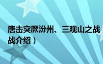 唐击突厥汾州、三观山之战（关于唐击突厥汾州、三观山之战介绍）