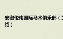 安徽俊伟国际马术俱乐部（关于安徽俊伟国际马术俱乐部介绍）