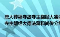 唐大荐福寺故寺主翻经大德法藏和尚传（关于唐大荐福寺故寺主翻经大德法藏和尚传介绍）