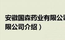 安徽国森药业有限公司（关于安徽国森药业有限公司介绍）