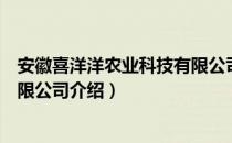 安徽喜洋洋农业科技有限公司（关于安徽喜洋洋农业科技有限公司介绍）