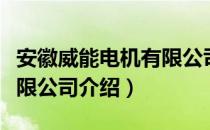 安徽威能电机有限公司（关于安徽威能电机有限公司介绍）