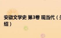 安徽文学史 第3卷 现当代（关于安徽文学史 第3卷 现当代介绍）