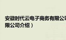 安徽时代云电子商务有限公司（关于安徽时代云电子商务有限公司介绍）