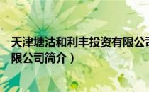 天津塘沽和利丰投资有限公司（关于天津塘沽和利丰投资有限公司简介）