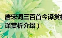 唐宋词三百首今译赏析（关于唐宋词三百首今译赏析介绍）