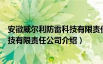 安徽威尔利防雷科技有限责任公司（关于安徽威尔利防雷科技有限责任公司介绍）