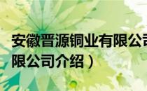 安徽晋源铜业有限公司（关于安徽晋源铜业有限公司介绍）