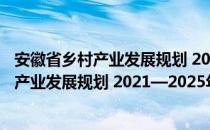 安徽省乡村产业发展规划 2021—2025年（关于安徽省乡村产业发展规划 2021—2025年介绍）