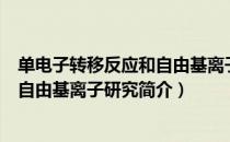 单电子转移反应和自由基离子研究（关于单电子转移反应和自由基离子研究简介）