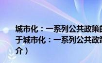 城市化：一系列公共政策的集合·着眼于城市化的质量（关于城市化：一系列公共政策的集合·着眼于城市化的质量简介）