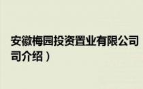 安徽梅园投资置业有限公司（关于安徽梅园投资置业有限公司介绍）