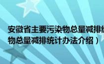 安徽省主要污染物总量减排统计办法（关于安徽省主要污染物总量减排统计办法介绍）