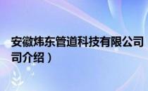 安徽炜东管道科技有限公司（关于安徽炜东管道科技有限公司介绍）