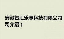 安徽智汇乐享科技有限公司（关于安徽智汇乐享科技有限公司介绍）