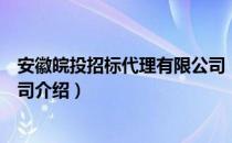 安徽皖投招标代理有限公司（关于安徽皖投招标代理有限公司介绍）