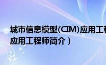 城市信息模型(CIM)应用工程师（关于城市信息模型(CIM)应用工程师简介）