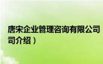 唐宋企业管理咨询有限公司（关于唐宋企业管理咨询有限公司介绍）