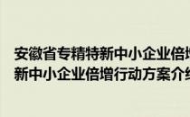 安徽省专精特新中小企业倍增行动方案（关于安徽省专精特新中小企业倍增行动方案介绍）