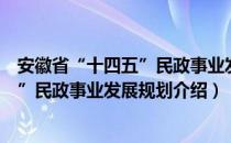 安徽省“十四五”民政事业发展规划（关于安徽省“十四五”民政事业发展规划介绍）