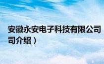 安徽永安电子科技有限公司（关于安徽永安电子科技有限公司介绍）