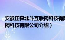 安徽正森北斗互联网科技有限公司（关于安徽正森北斗互联网科技有限公司介绍）