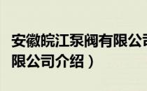 安徽皖江泵阀有限公司（关于安徽皖江泵阀有限公司介绍）