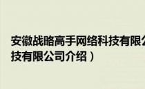 安徽战略高手网络科技有限公司（关于安徽战略高手网络科技有限公司介绍）