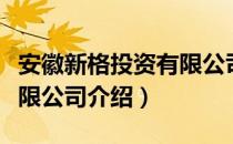 安徽新格投资有限公司（关于安徽新格投资有限公司介绍）