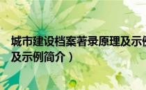 城市建设档案著录原理及示例（关于城市建设档案著录原理及示例简介）