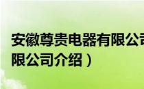 安徽尊贵电器有限公司（关于安徽尊贵电器有限公司介绍）