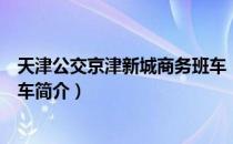 天津公交京津新城商务班车（关于天津公交京津新城商务班车简介）