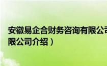 安徽易企合财务咨询有限公司（关于安徽易企合财务咨询有限公司介绍）