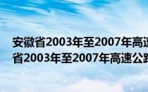 安徽省2003年至2007年高速公路建设规划要点（关于安徽省2003年至2007年高速公路建设规划要点介绍）