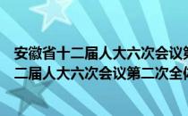 安徽省十二届人大六次会议第二次全体会议（关于安徽省十二届人大六次会议第二次全体会议介绍）