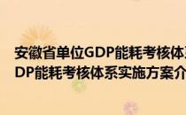 安徽省单位GDP能耗考核体系实施方案（关于安徽省单位GDP能耗考核体系实施方案介绍）