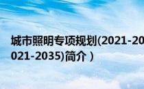 城市照明专项规划(2021-2035)（关于城市照明专项规划(2021-2035)简介）