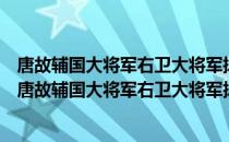 唐故辅国大将军右卫大将军扬州都督褒忠壮公段公碑（关于唐故辅国大将军右卫大将军扬州都督褒忠壮公段公碑介绍）