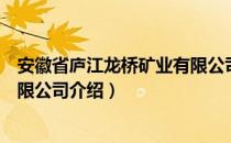 安徽省庐江龙桥矿业有限公司（关于安徽省庐江龙桥矿业有限公司介绍）