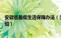 安徽省最低生活保障办法（关于安徽省最低生活保障办法介绍）